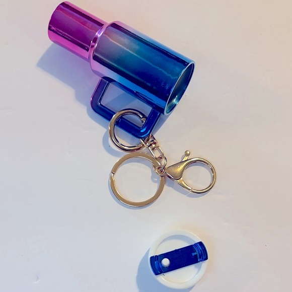 Gradient Blue and Pink Lipstick Keychain Accessory - Picture 6 of 8